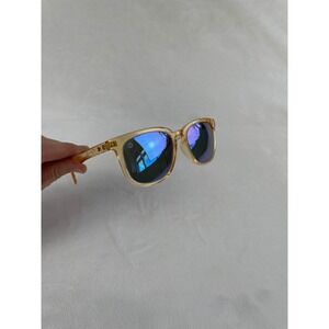 Knockaround Paso Robles Sunglasses Blue Mirror Lens Amber Frame UV400 Polarized